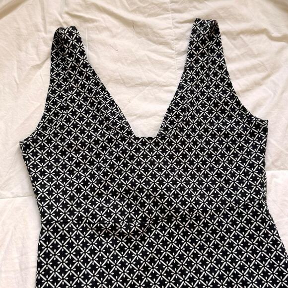 Louie et Lucie Sleeveless funky pattern midi shift dress sz med geometric - Picture 8 of 8